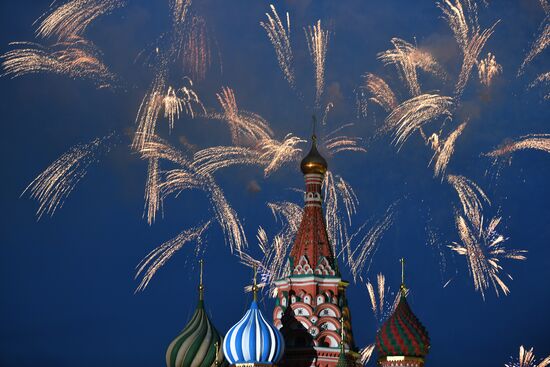 Fireworks display on Russia Day