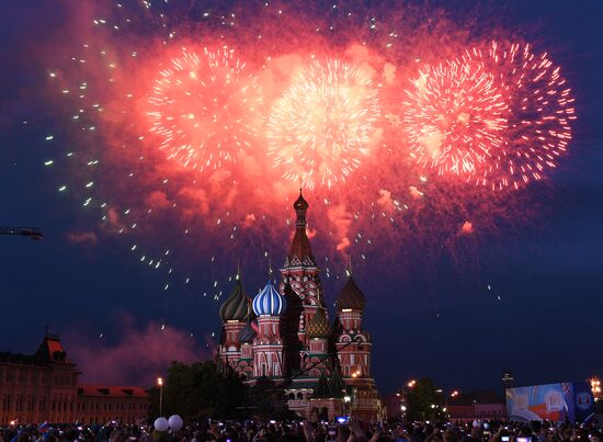 Fireworks display on Russia Day