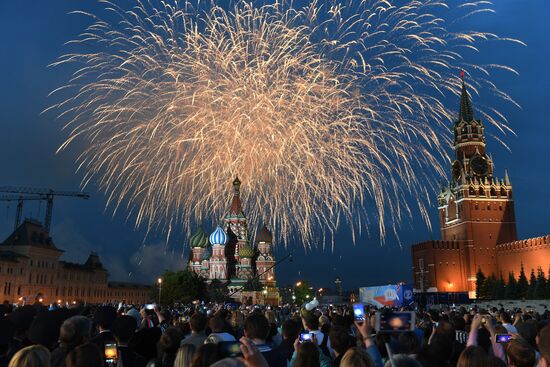 Fireworks display on Russia Day