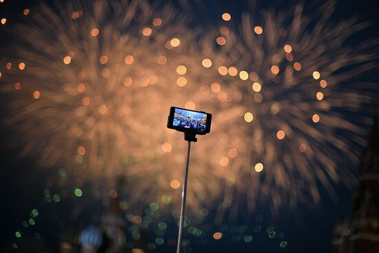 Fireworks display on Russia Day