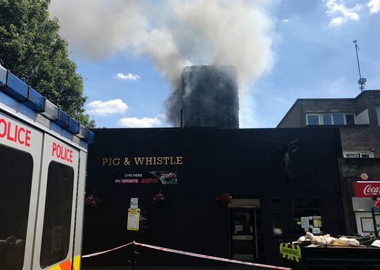 High-rise apartment tower on fire in West London