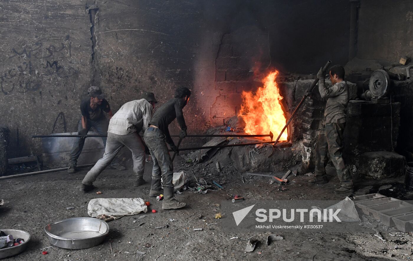 Private copper and aluminum processing plant in Homs suburbs