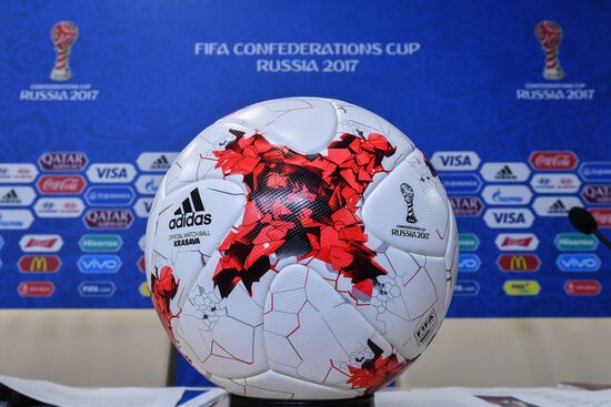 Football. 2017 Confederations Cup. News conference on Goal Decision System