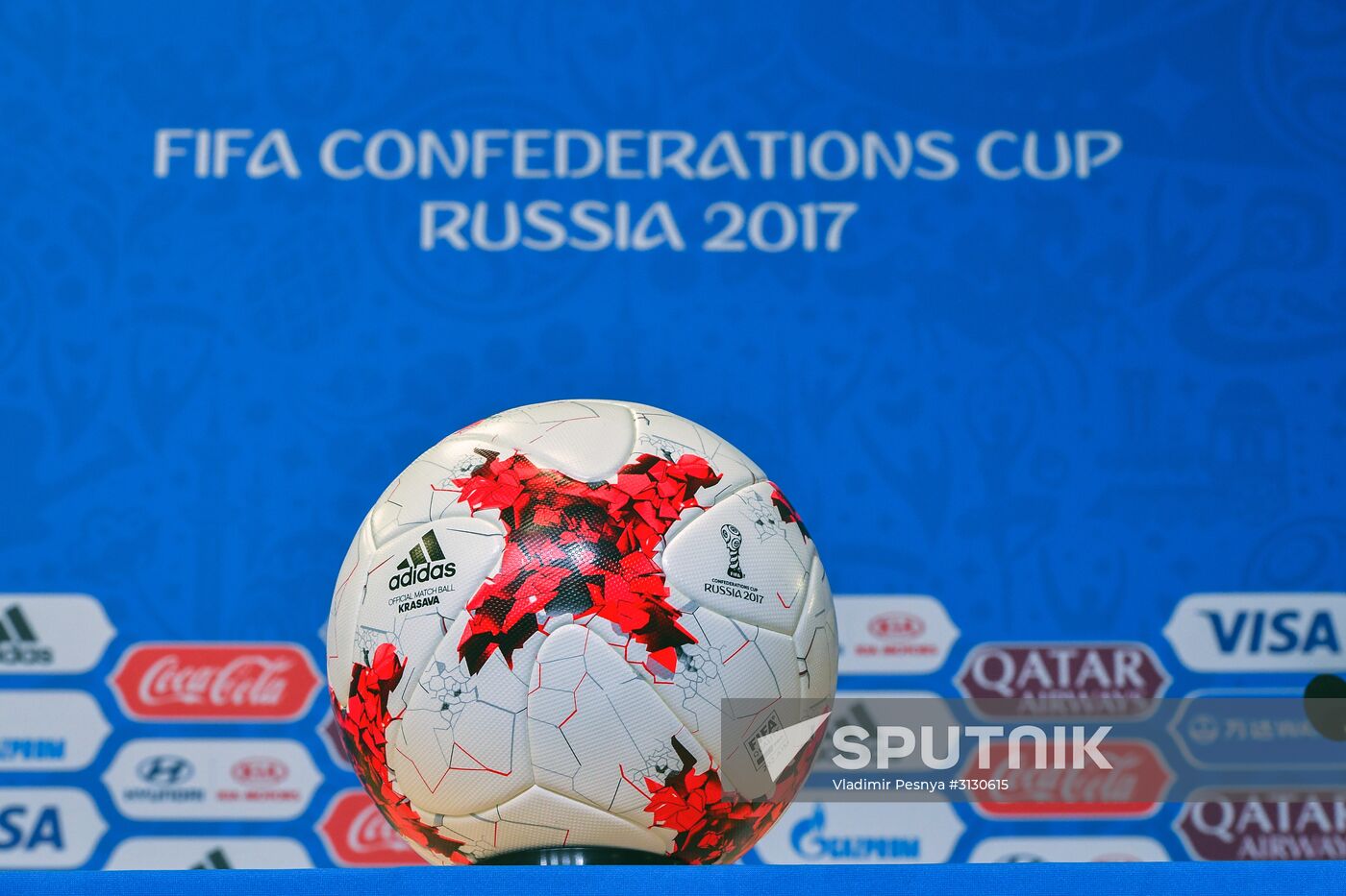 Football. 2017 Confederations Cup. News conference on Goal Decision System