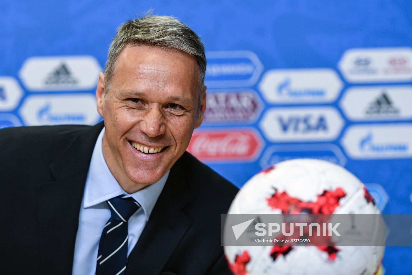 Football. 2017 Confederations Cup. News conference on Goal Decision System