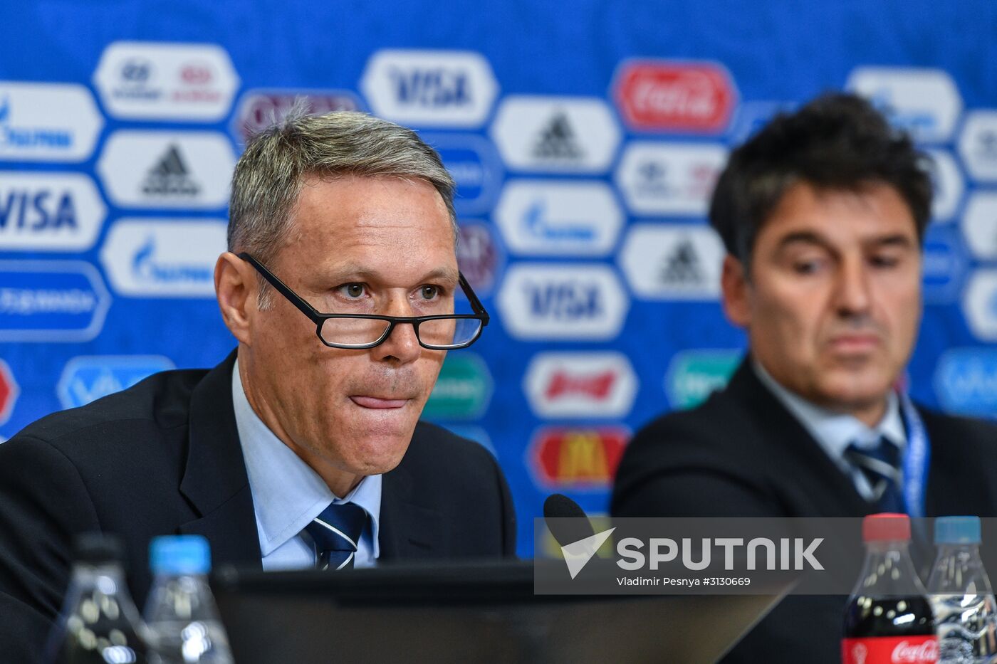 Football. 2017 Confederations Cup. News conference on Goal Decision System