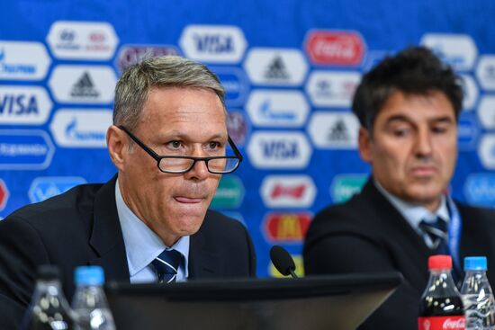Football. 2017 Confederations Cup. News conference on Goal Decision System