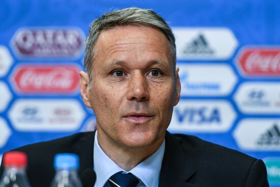 Football. 2017 Confederations Cup. News conference on Goal Decision System