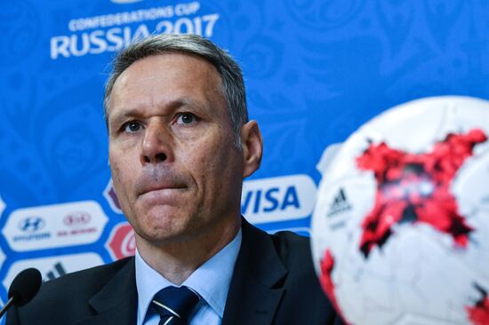 Football. 2017 Confederations Cup. News conference on Goal Decision System