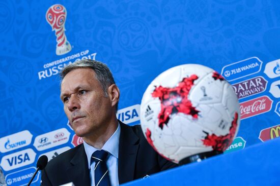 Football. 2017 Confederations Cup. News conference on Goal Decision System