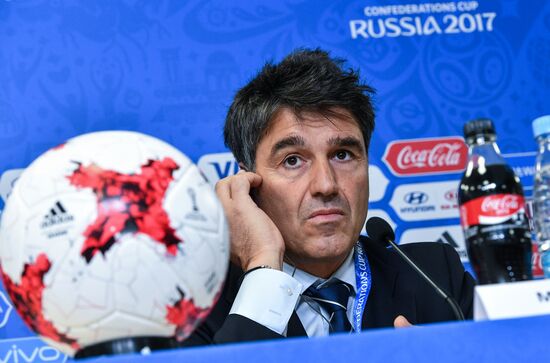 Football. 2017 Confederations Cup. News conference on Goal Decision System