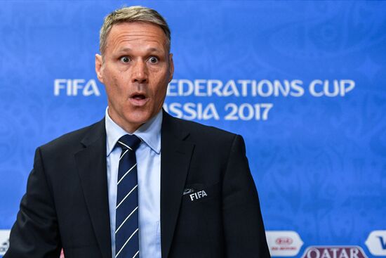 Football. 2017 Confederations Cup. News conference on Goal Decision System