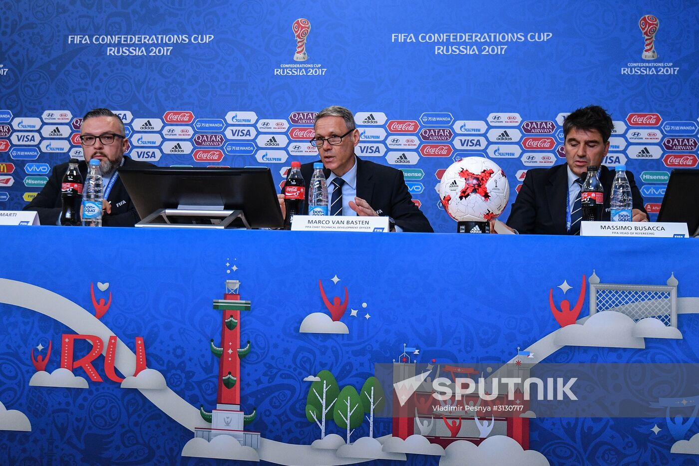 Football. 2017 Confederations Cup. News conference on Goal Decision System