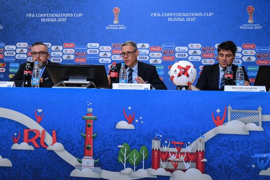 Football. 2017 Confederations Cup. News conference on Goal Decision System