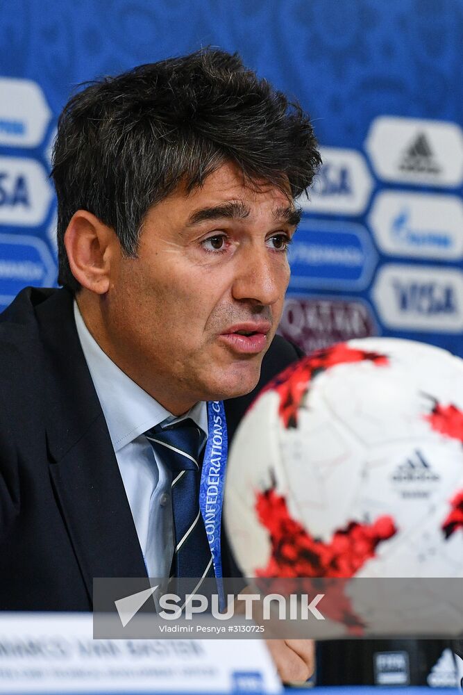 Football. 2017 Confederations Cup. News conference on Goal Decision System