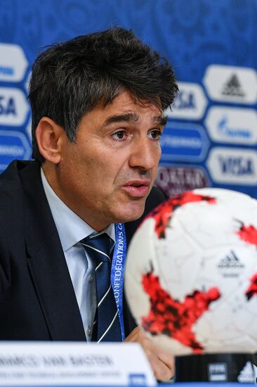 Football. 2017 Confederations Cup. News conference on Goal Decision System