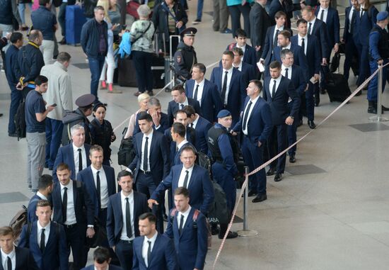 Australia’s national team arrives at the 2017 FIFA Confederations Cup