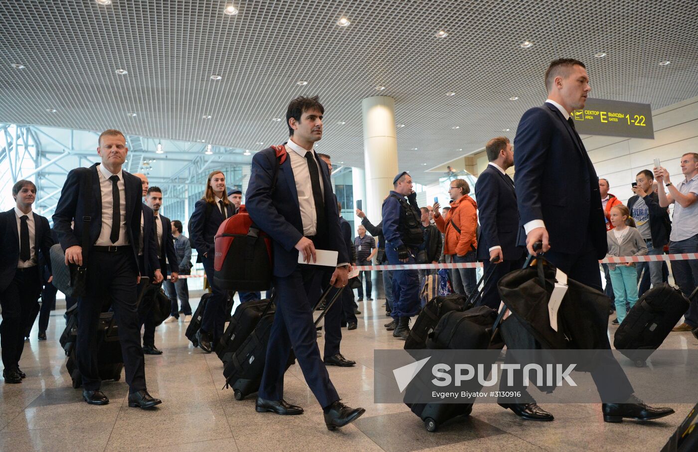 Australia’s national team arrives at the 2017 FIFA Confederations Cup