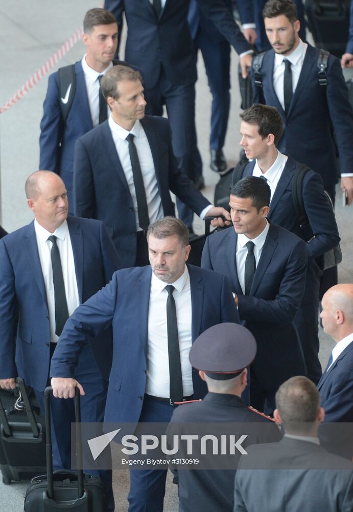 Australia’s national team arrives at the 2017 FIFA Confederations Cup