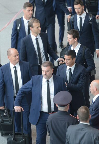 Australia’s national team arrives at the 2017 FIFA Confederations Cup