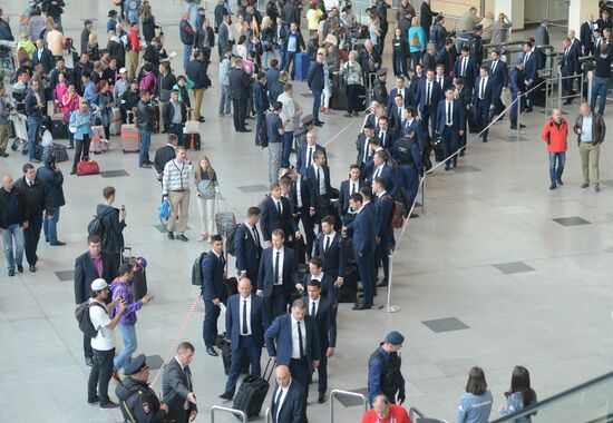 Australia’s national team arrives at the 2017 FIFA Confederations Cup