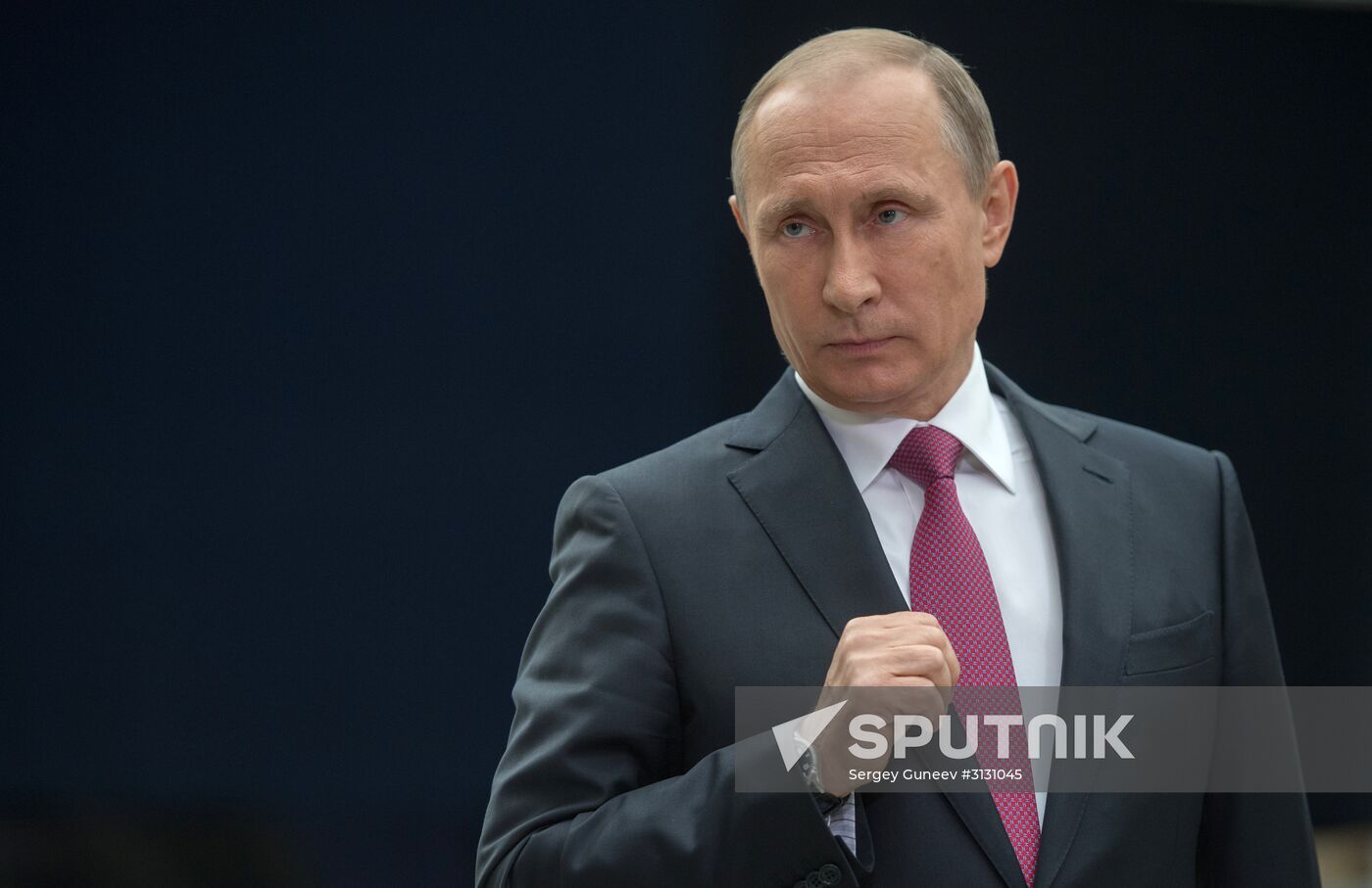 Russian President Vladimir Putin answers journalists' questions