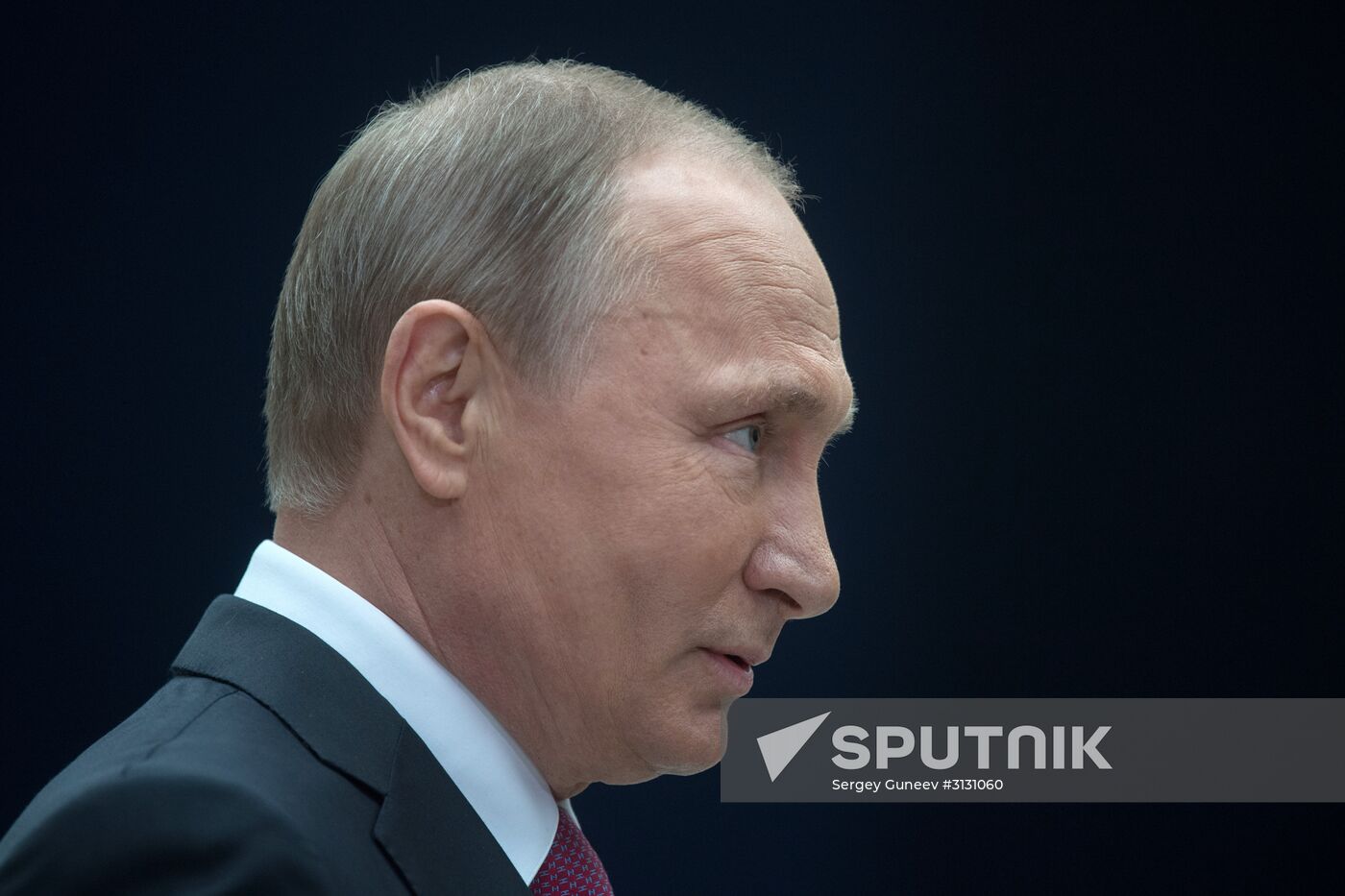 Russian President Vladimir Putin answers journalists' questions