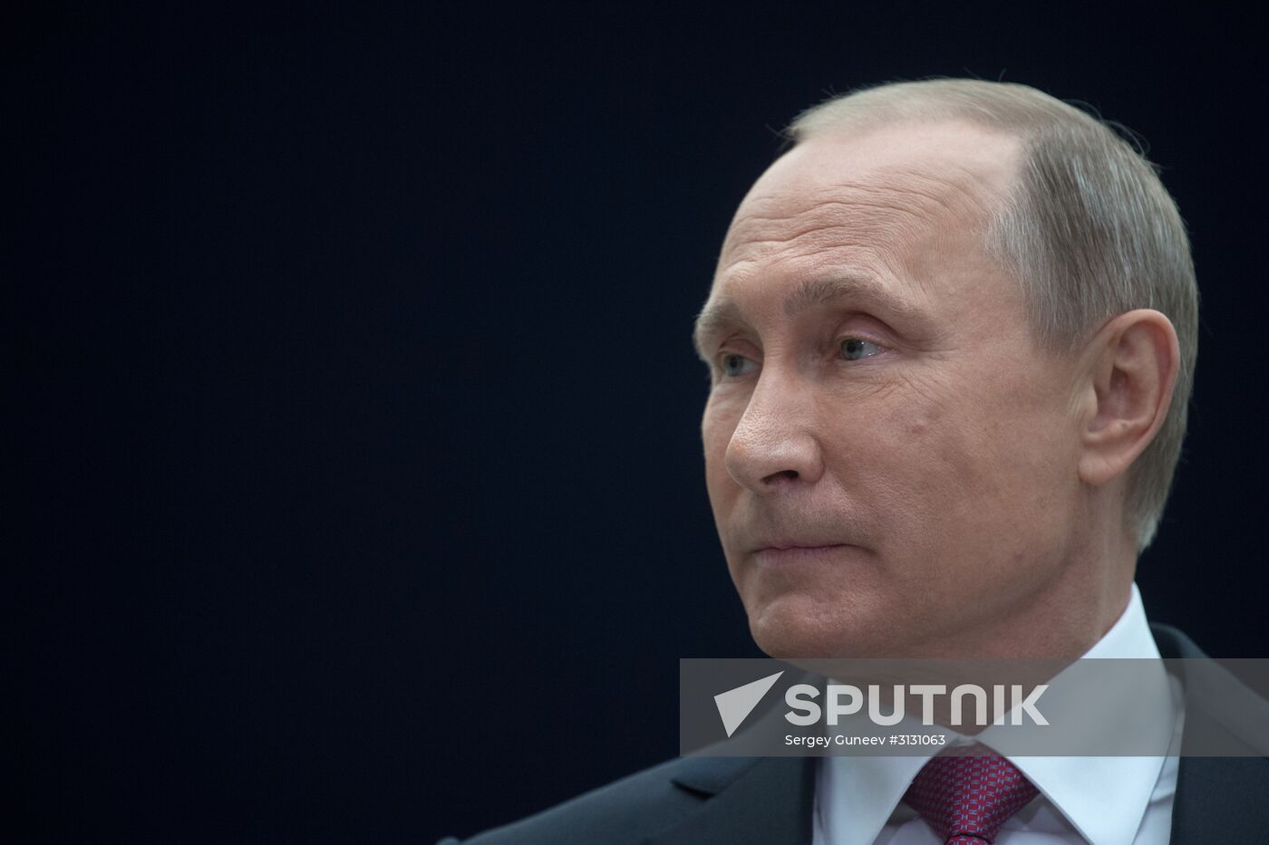 Russian President Vladimir Putin answers journalists' questions