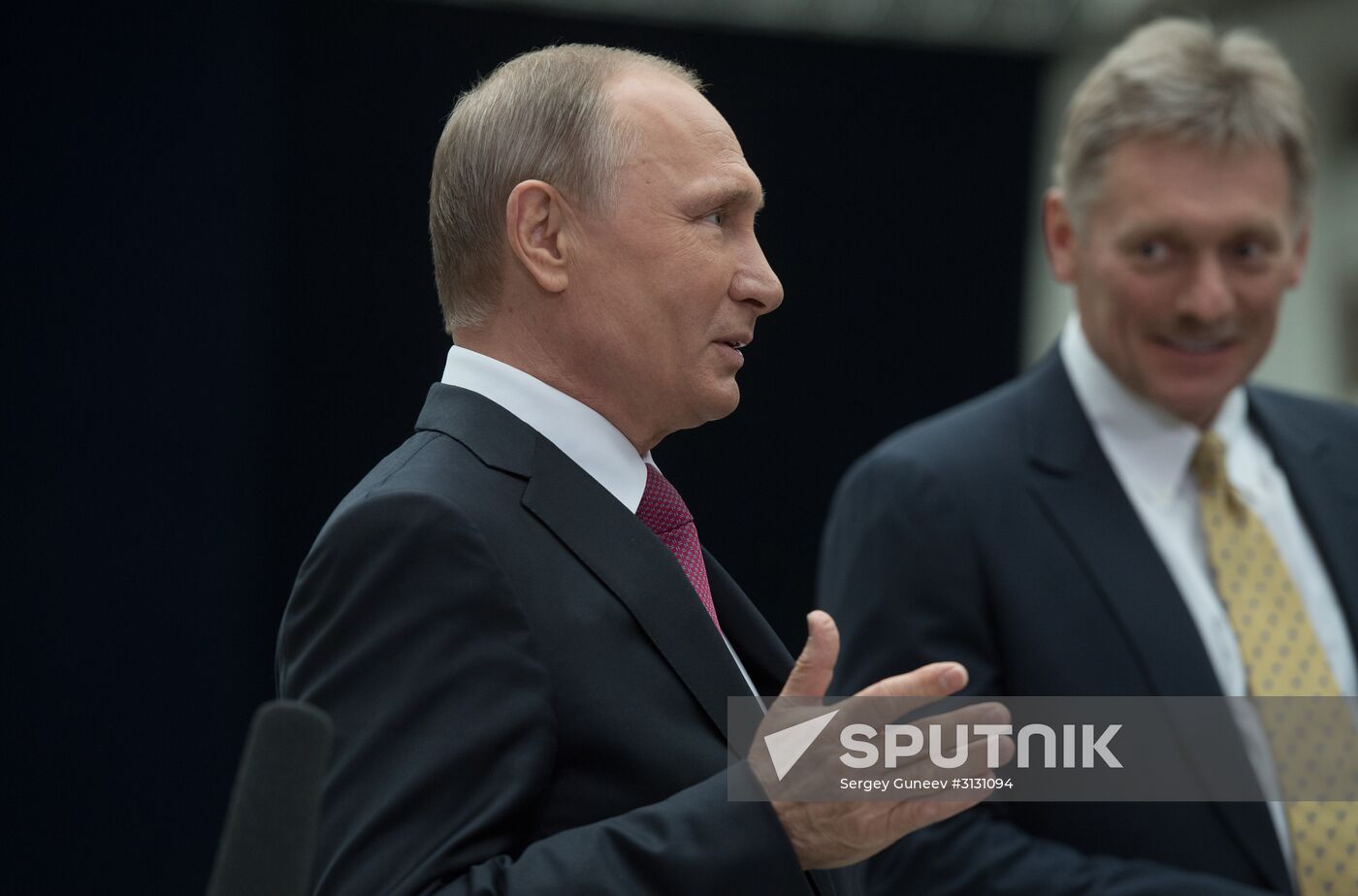 Russian President Vladimir Putin answers journalists' questions