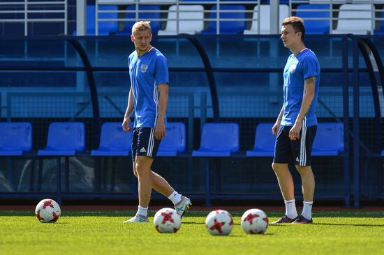 Russian national football team holds training session