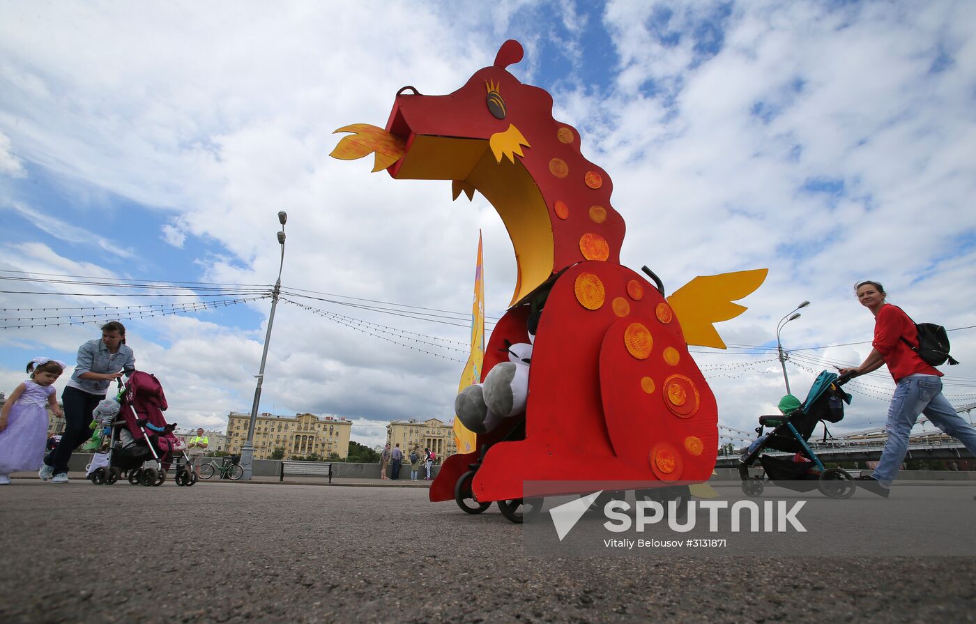Stroller parade in Gorky Park