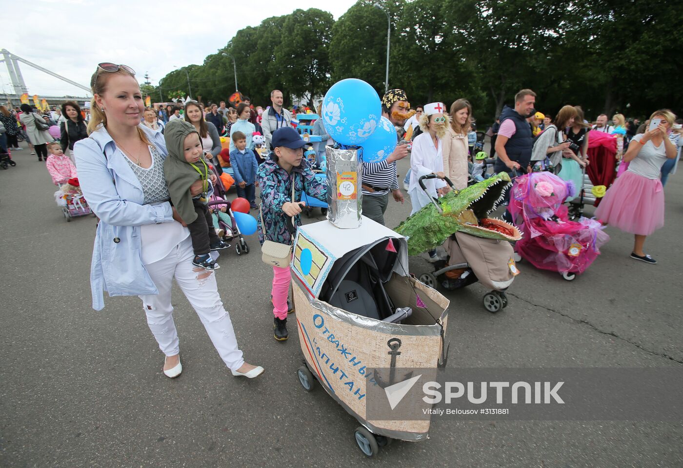 Stroller parade in Gorky Park