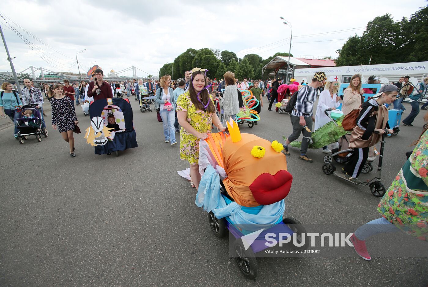Stroller parade in Gorky Park