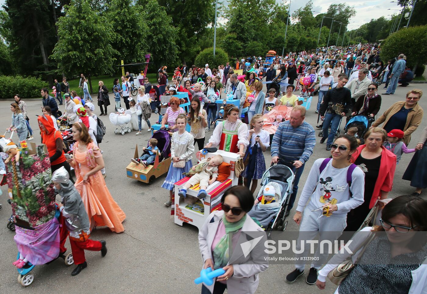 Stroller parade in Gorky Park