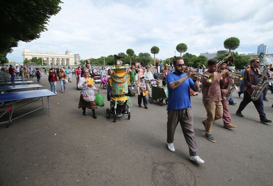 Stroller parade in Gorky Park