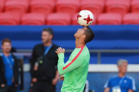 The 2017 FIFA Confederations Cup. Training of Portugal's national team