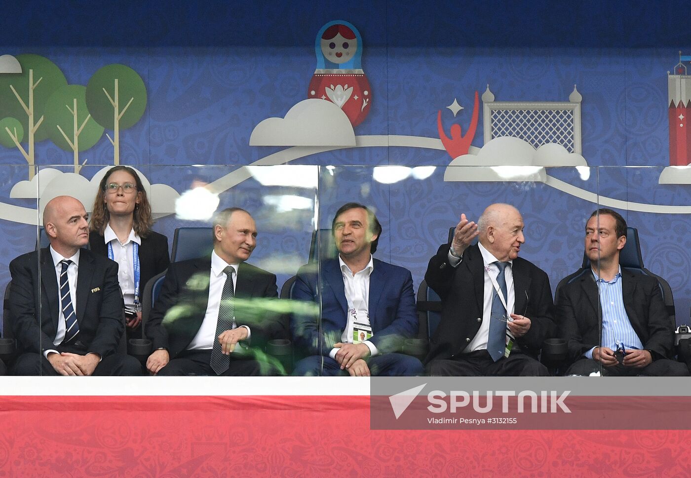 President Putin, Prime Minister Medvedev attend Confederations Cup opening match