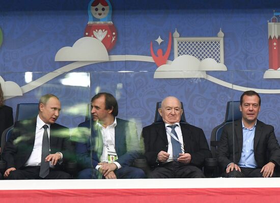 President Putin, Prime Minister Medvedev attend Confederations Cup opening match