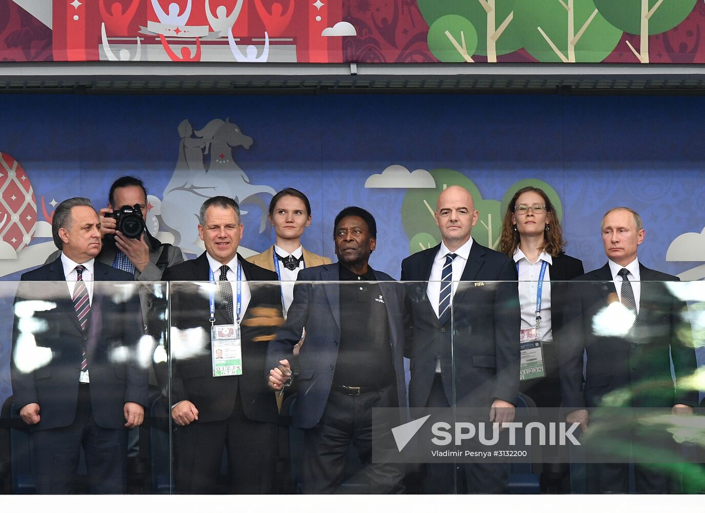 President Putin, Prime Minister Medvedev attend Confederations Cup opening match