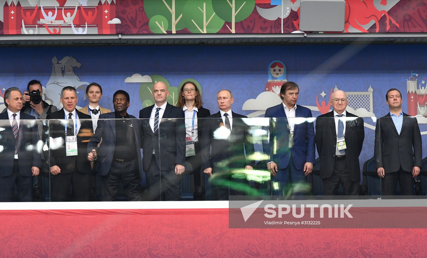 President Putin, Prime Minister Medvedev attend Confederations Cup opening match