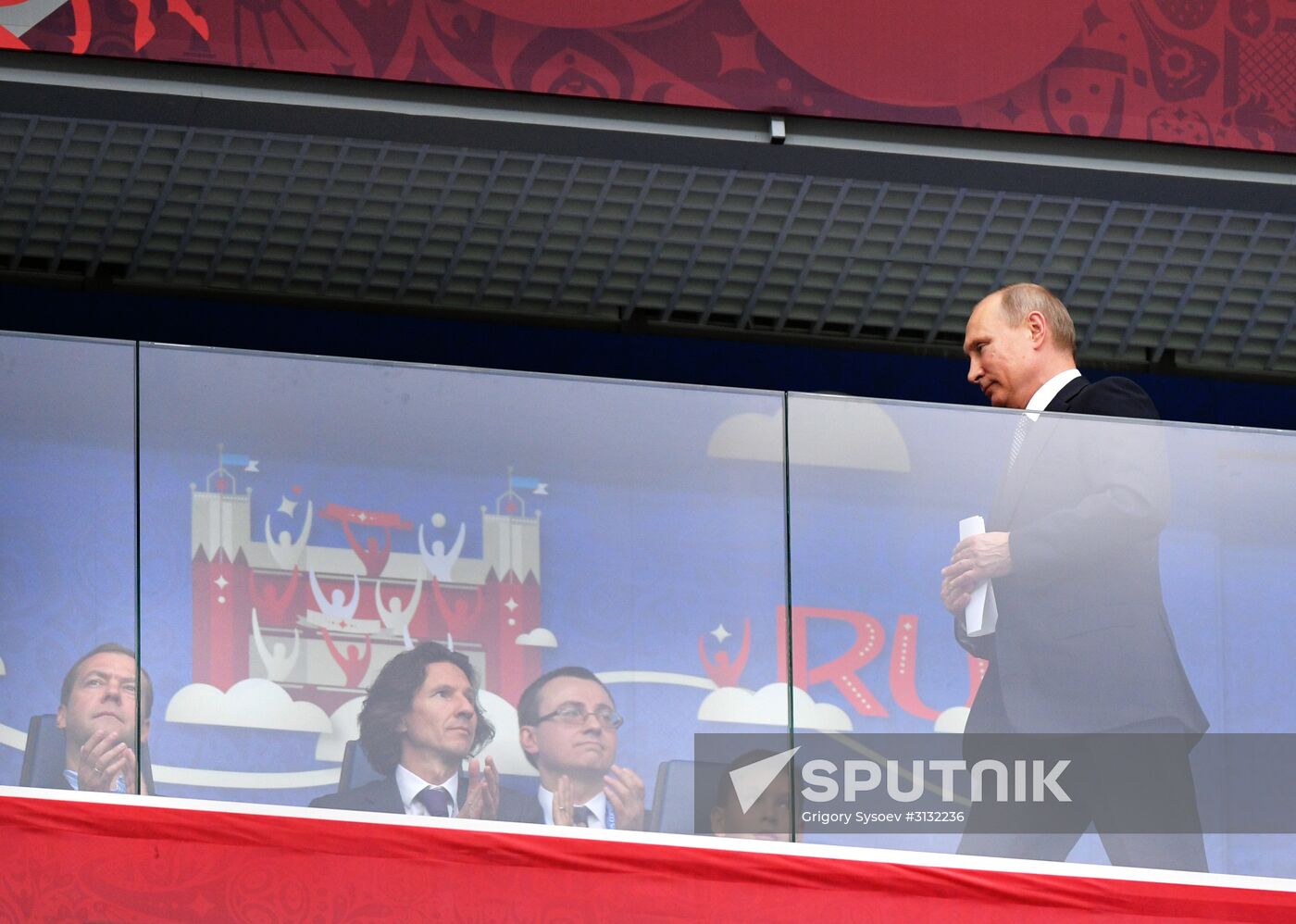President Putin, Prime Minister Medvedev attend Confederations Cup opening match