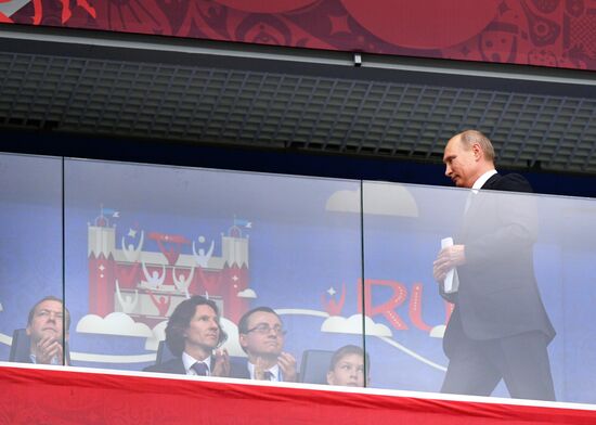 President Putin, Prime Minister Medvedev attend Confederations Cup opening match