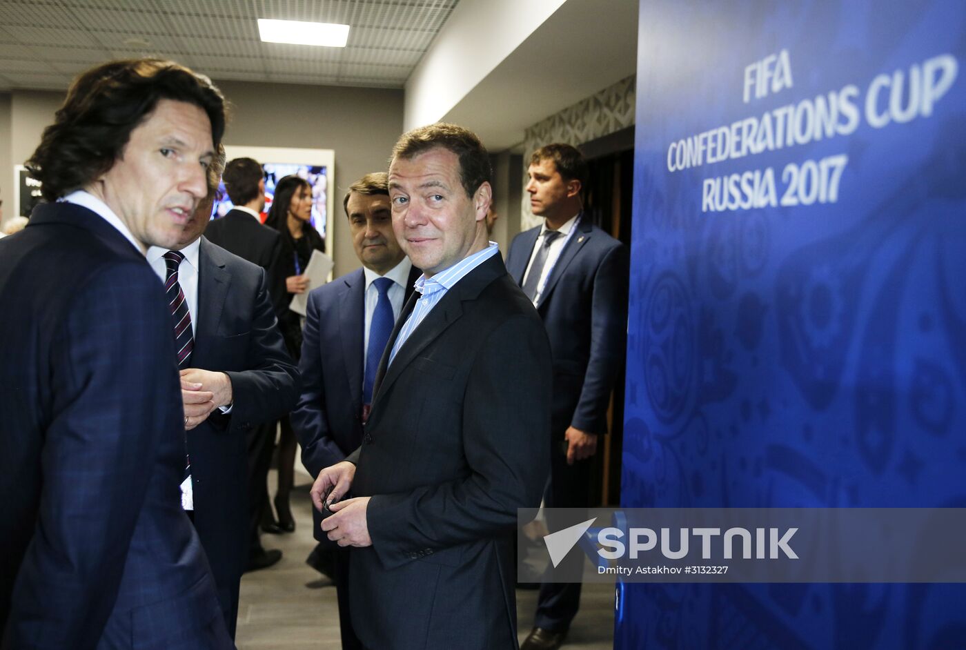 President Putin, Prime Minister Medvedev attend Confederations Cup opening match