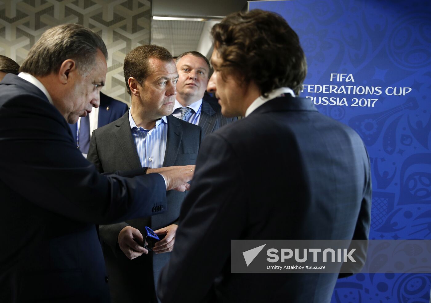 President Putin, Prime Minister Medvedev attend Confederations Cup opening match