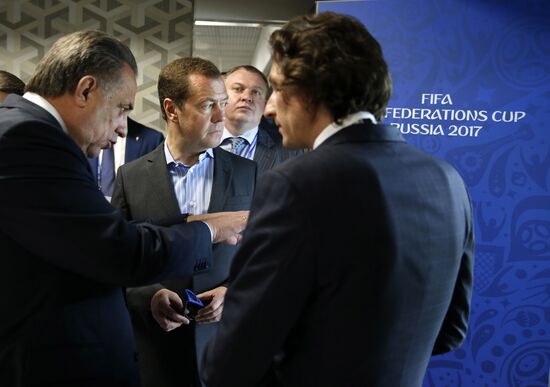 President Putin, Prime Minister Medvedev attend Confederations Cup opening match
