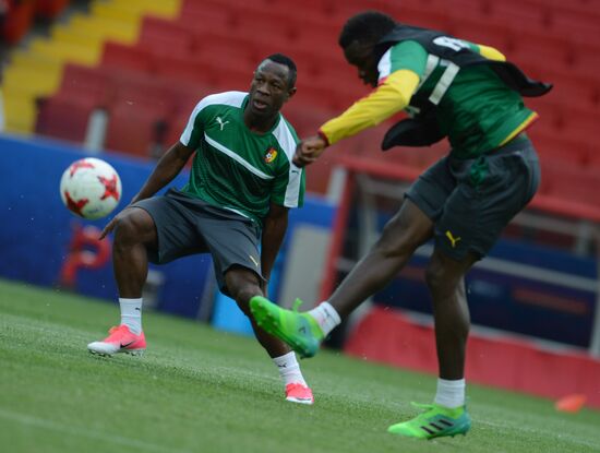 Football. 2017 FIFA Confederations Cup. Training session of Cameroon’s national team
