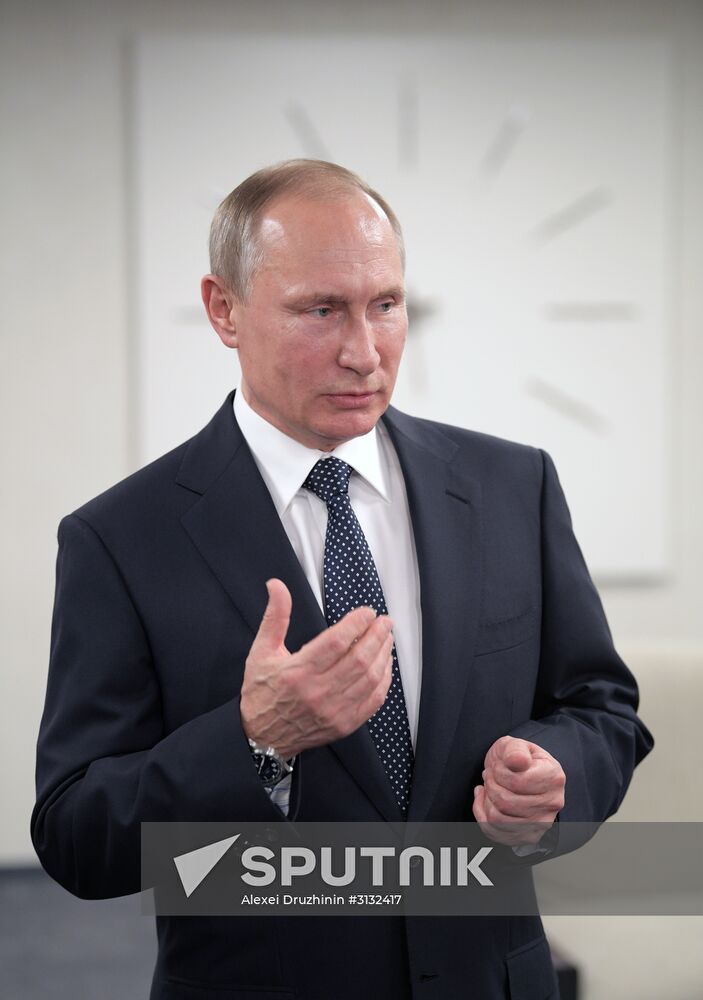 President Putin, Prime Minister Medvedev attend Confederations Cup opening match