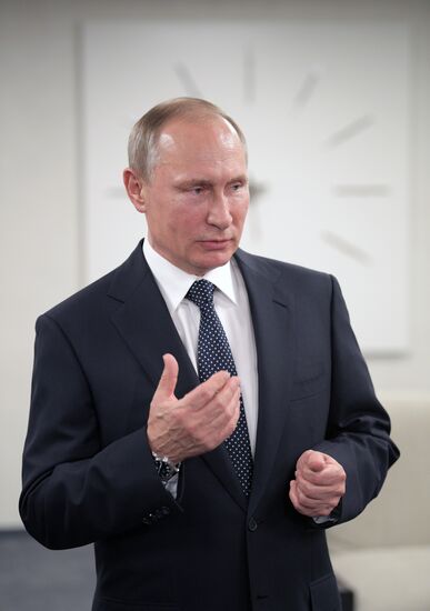 President Putin, Prime Minister Medvedev attend Confederations Cup opening match