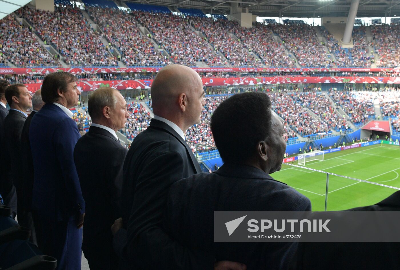 President Putin, Prime Minister Medvedev attend Confederations Cup opening match