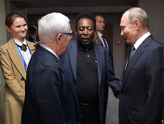 President Putin, Prime Minister Medvedev attend Confederations Cup opening match